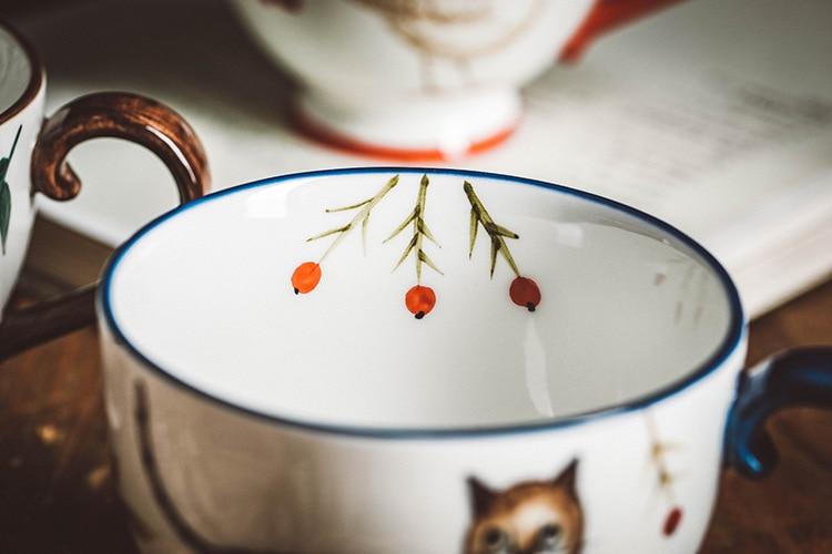 Hand-Painted Animals Mugs