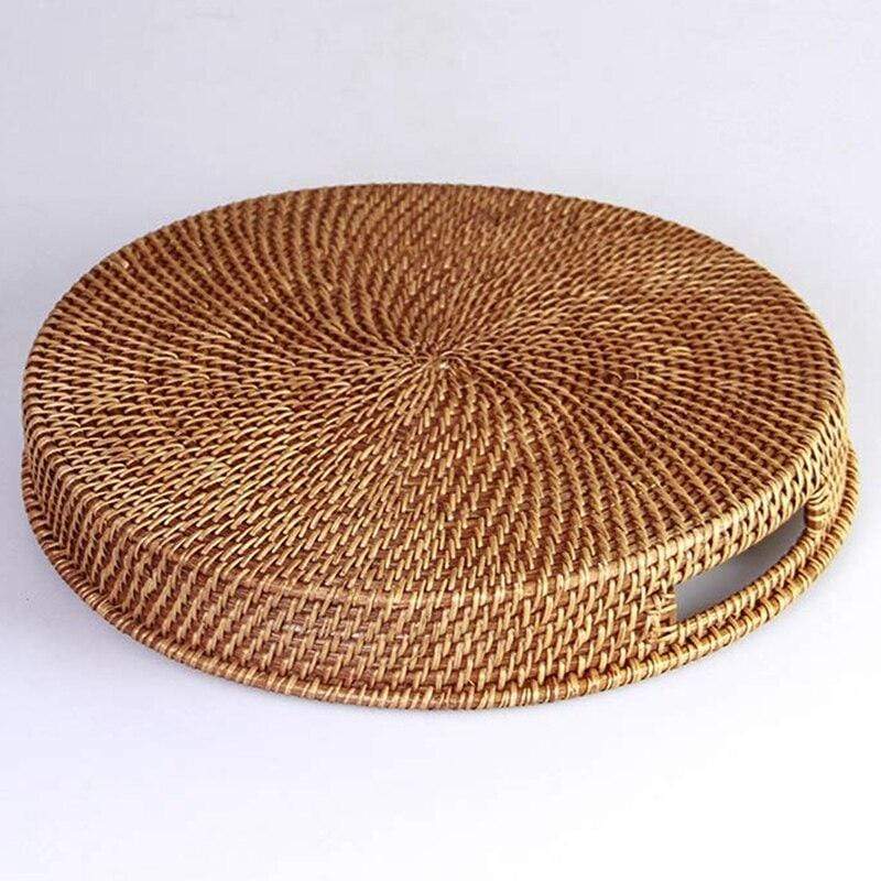 Hand-Woven Rattan Tray