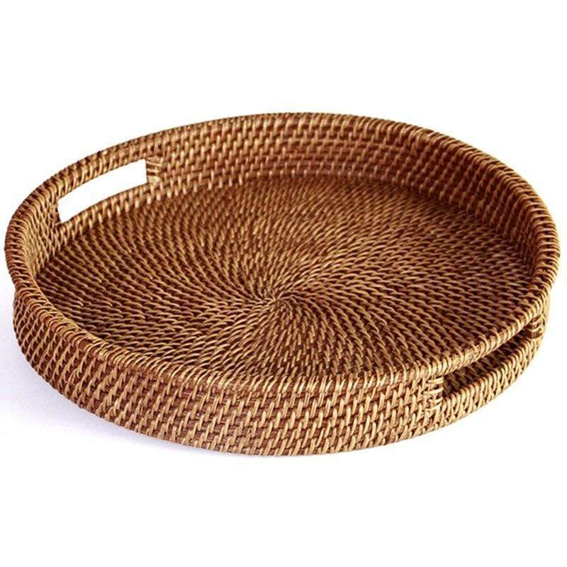 Hand-Woven Rattan Tray