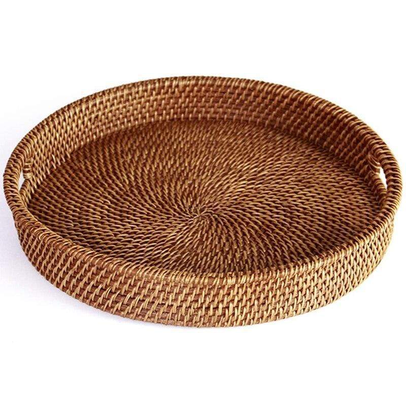 Hand-Woven Rattan Tray