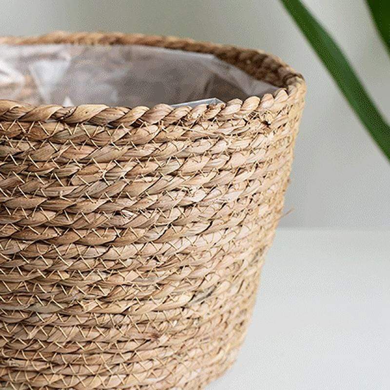 Handmade Straw Planter Pot