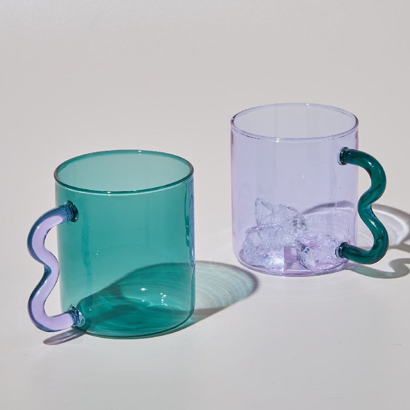 Handmade Wavy Ear Glass Mugs