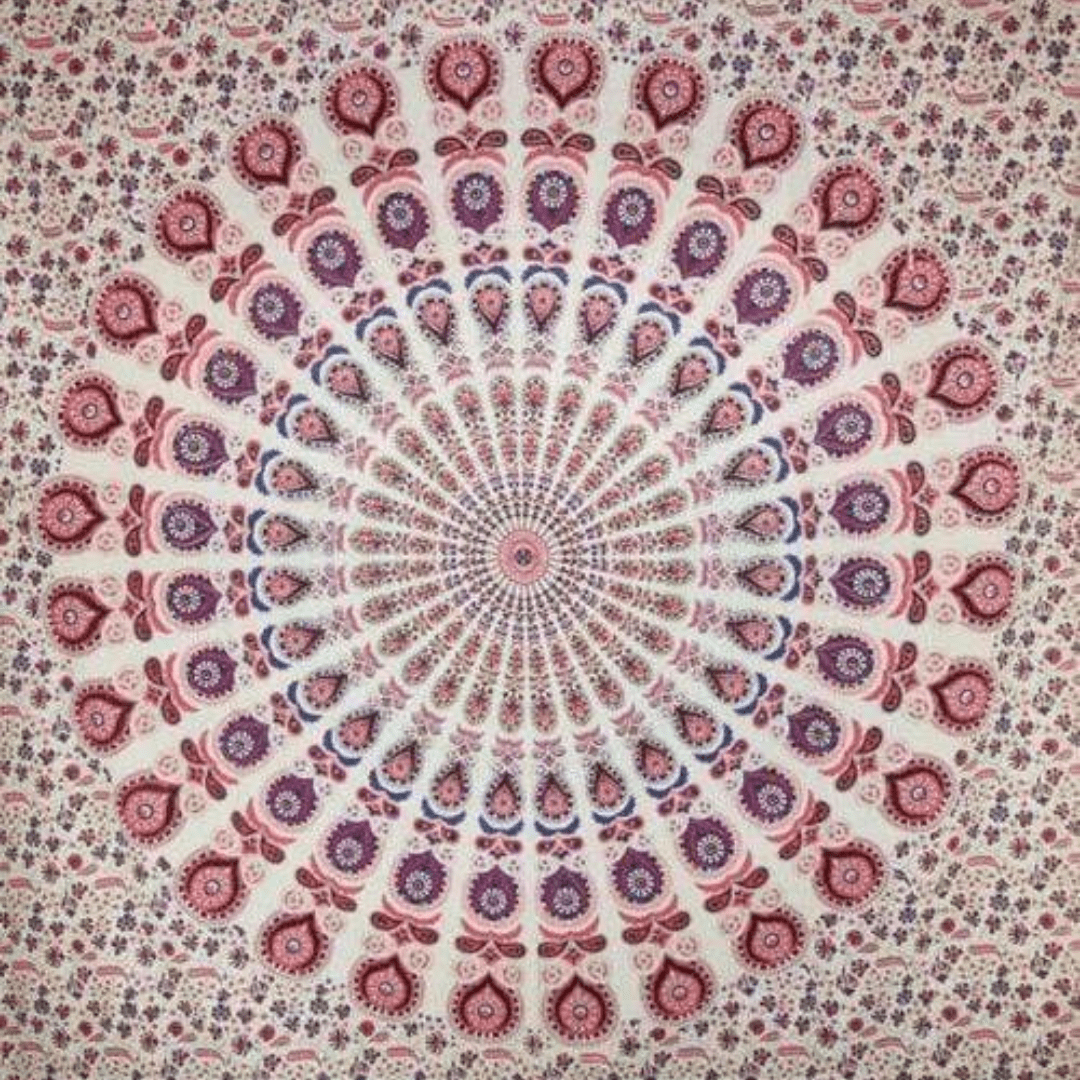 Peacock Feathers Mandala Tapestry