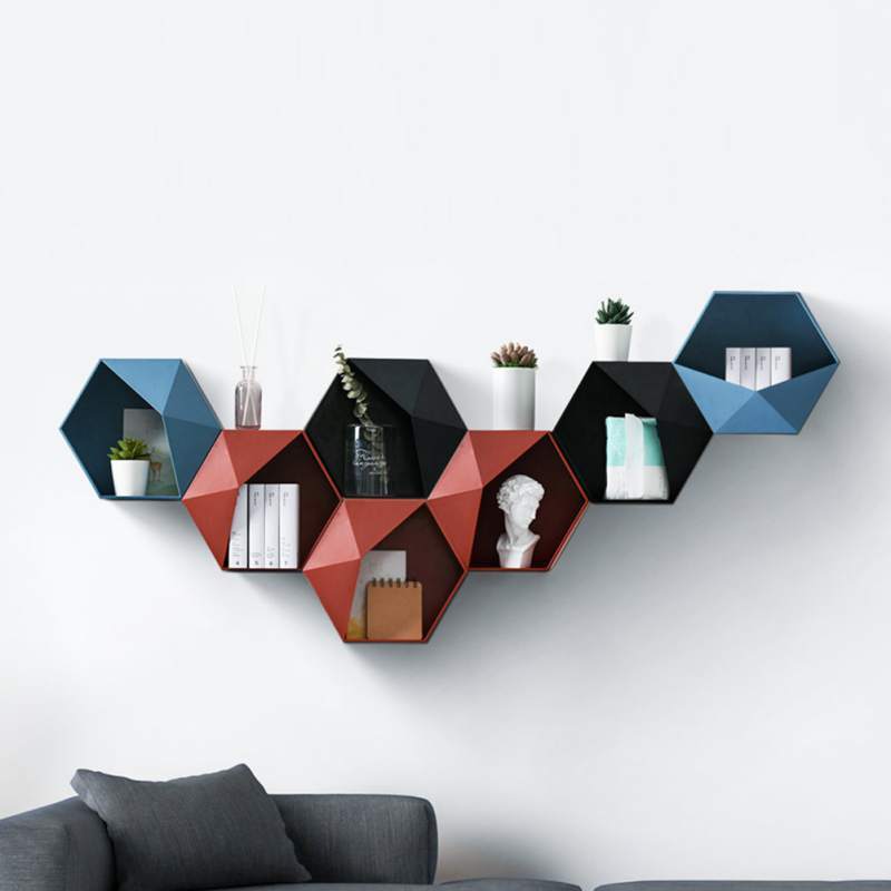 Colorful Geometric Floating Shelf