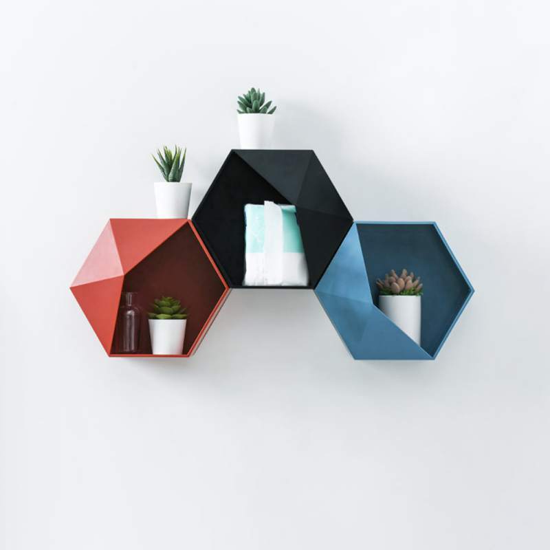 Colorful Geometric Floating Shelf