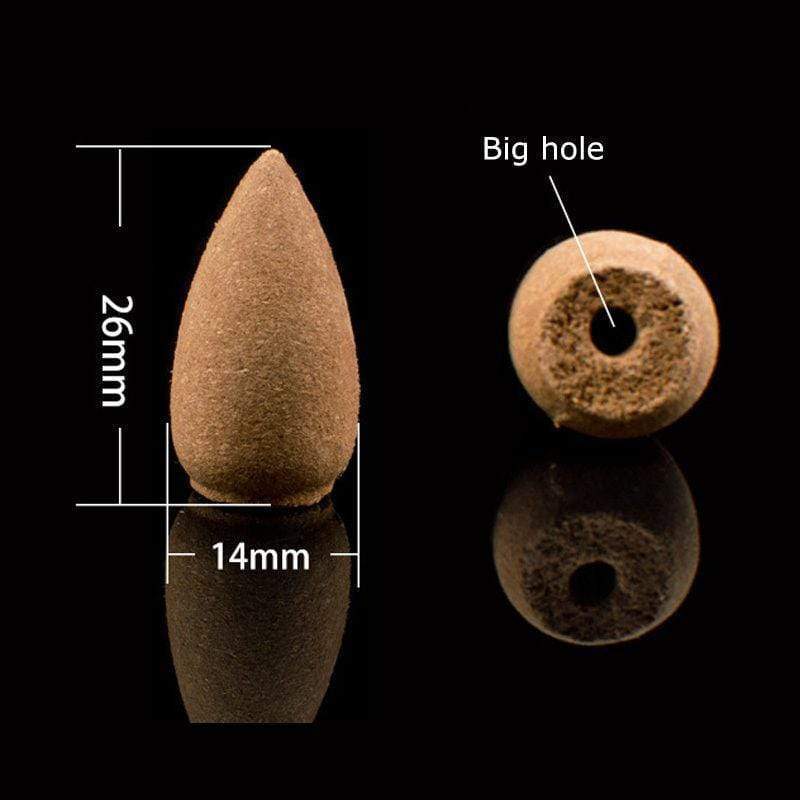 Backflow Incense Cones Glass Bottle 60pcs