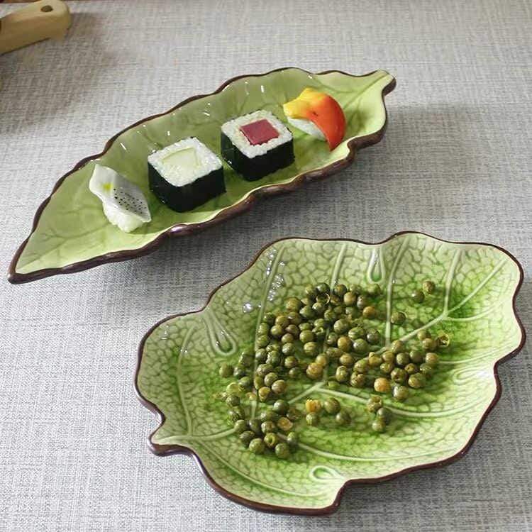 Leaf Shaped Ceramic Plates