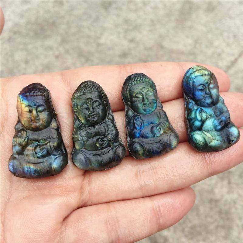 Labradorite Buddha Carving