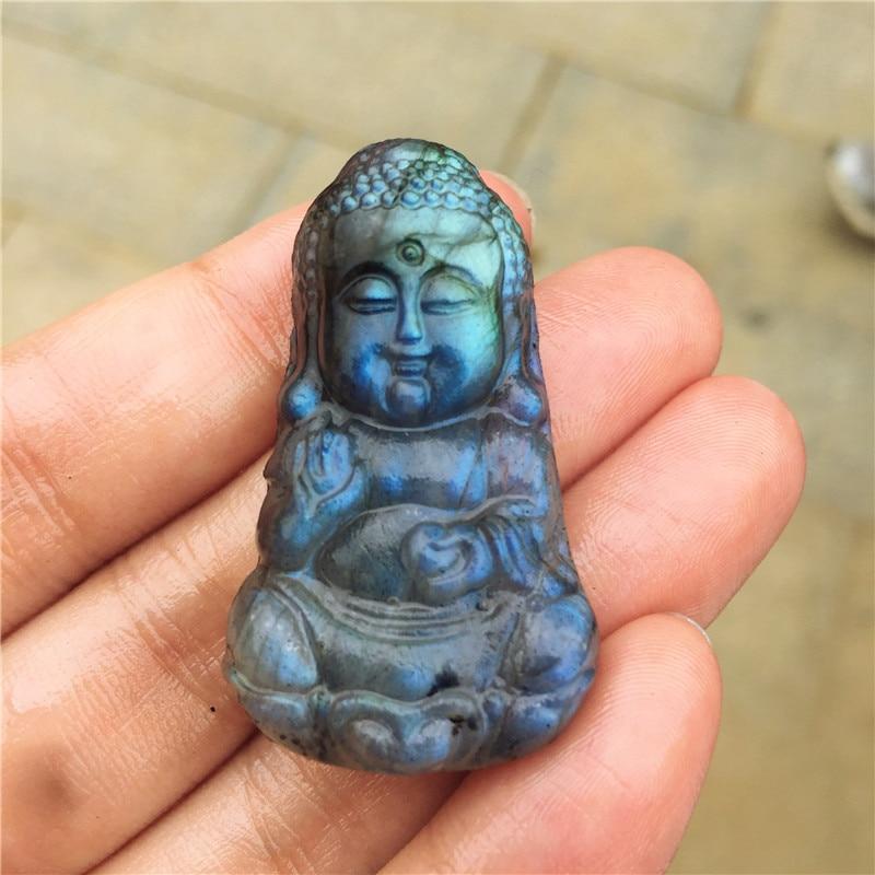Labradorite Buddha Carving