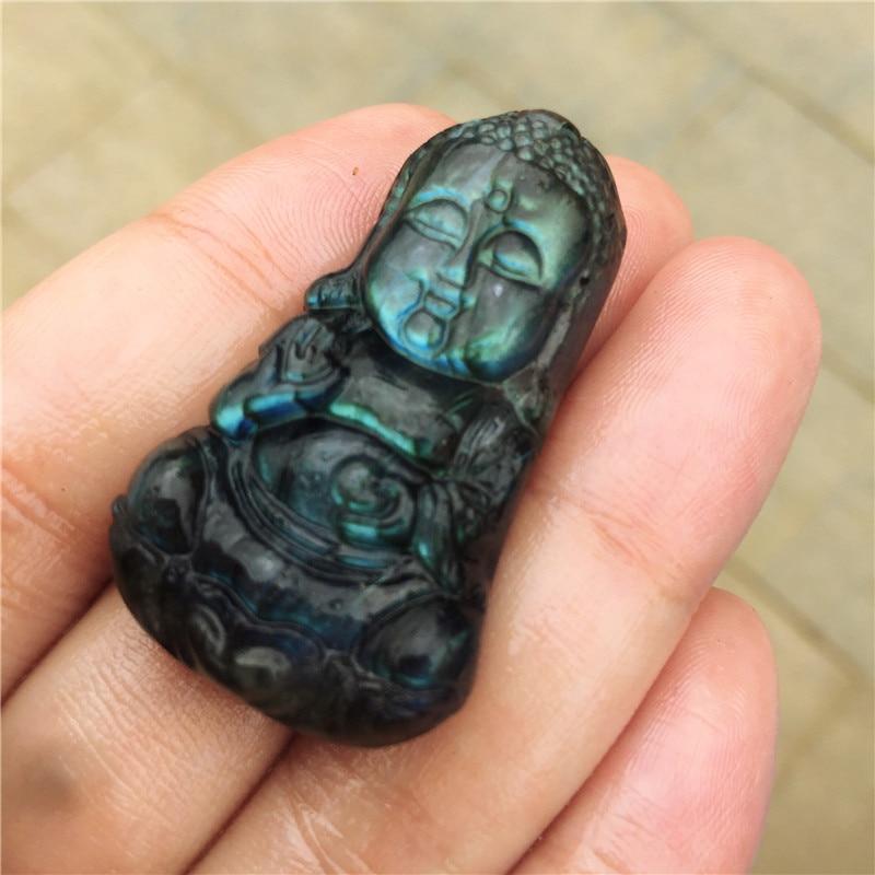 Labradorite Buddha Carving