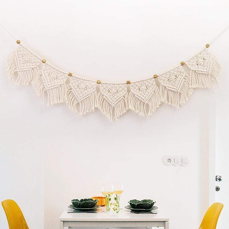 Macrame Fringed Woven Wall Hanging
