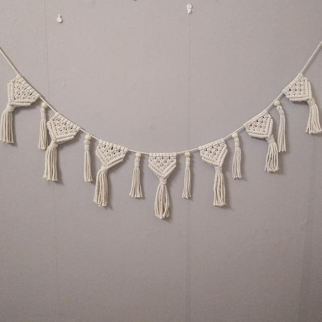 Macrame Fringed Woven Wall Hanging