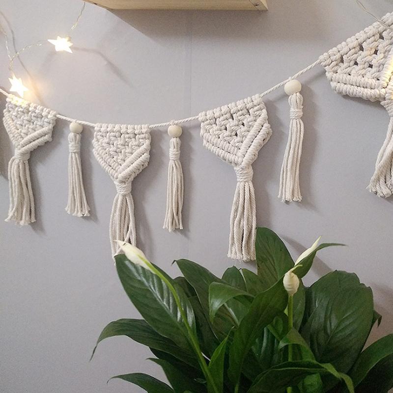 Macrame Fringed Woven Wall Hanging