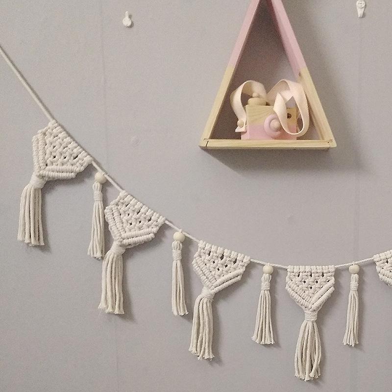 Macrame Fringed Woven Wall Hanging