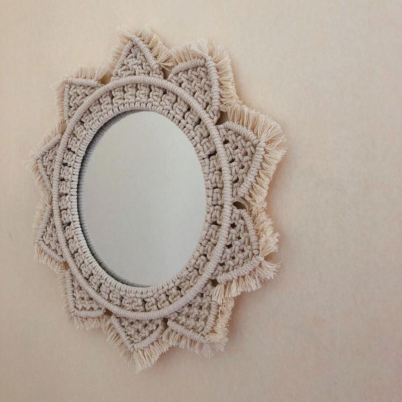Dahlia Cotton Macrame Mirror