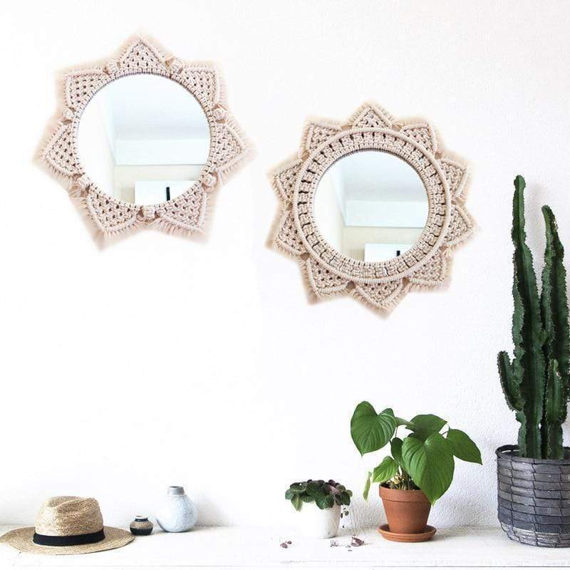 Dahlia Cotton Macrame Mirror