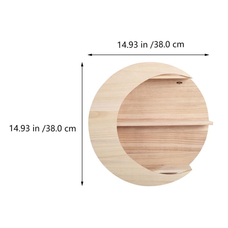 Moon Wooden Wall Shelf