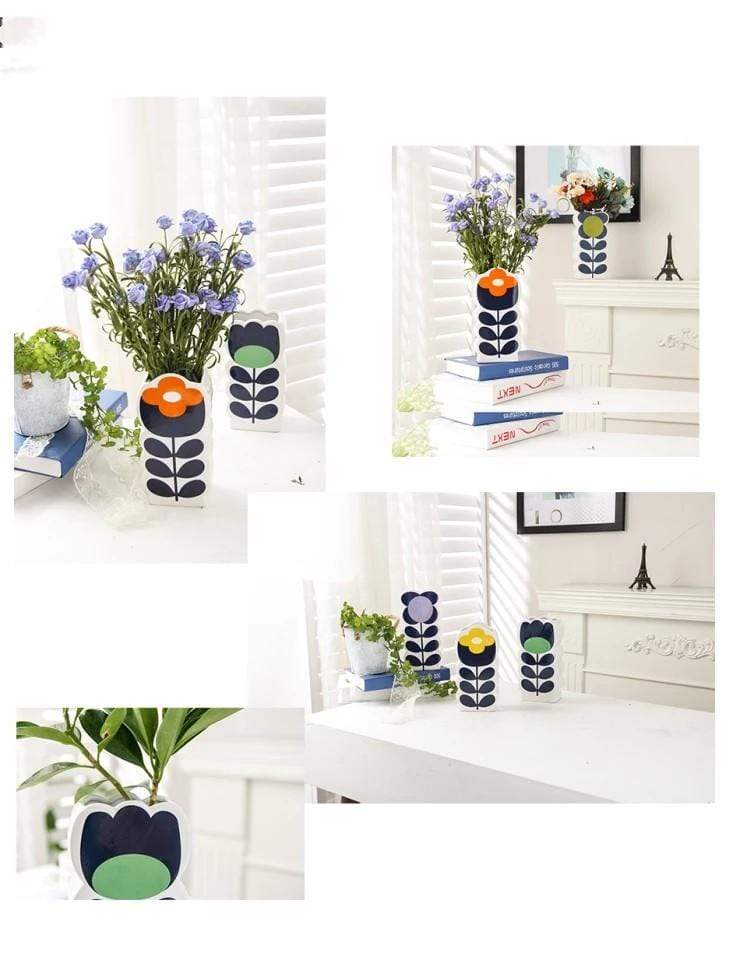 Multicolored Floral Vases