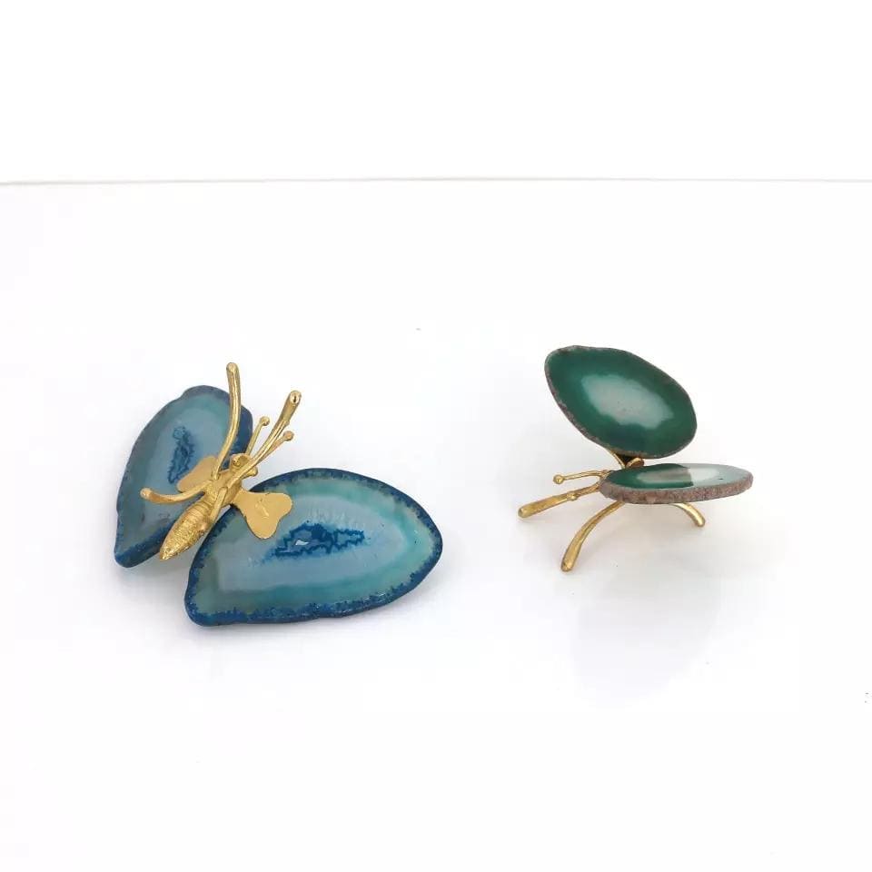 Natural Agate Butterfly Decor