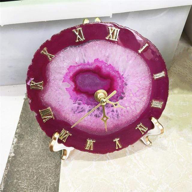 Natural Agate Table Clock