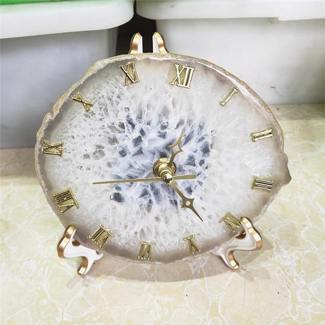 Natural Agate Table Clock
