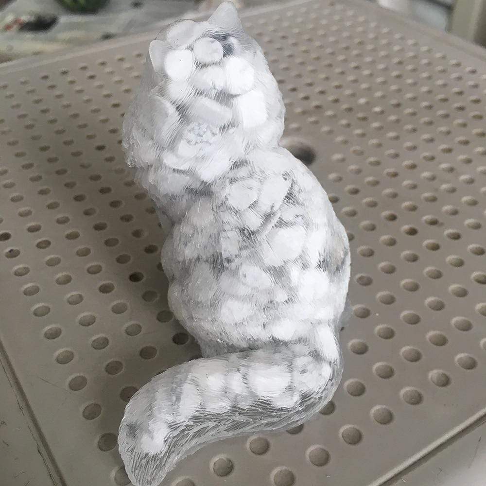 Natural Crystal Lady Cat Carving