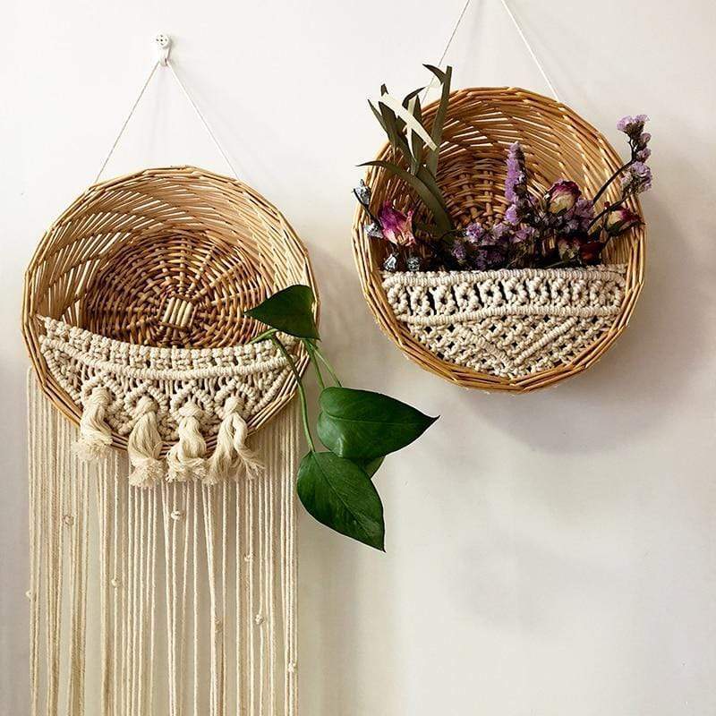 Natural Rattan Wall Shelf