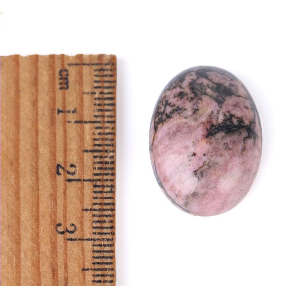 Oval Natural Black Line Rhodonite Stones