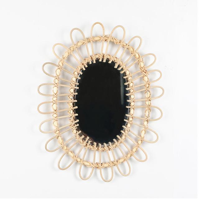 Rattan Oval Mirror