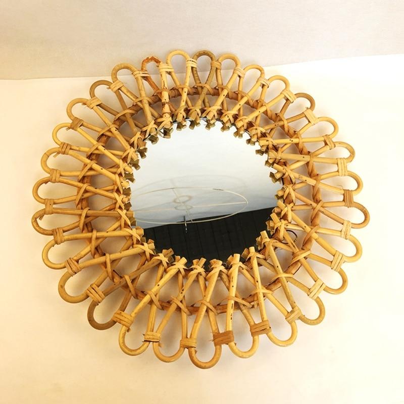 Rattan Round Hanging Mirror
