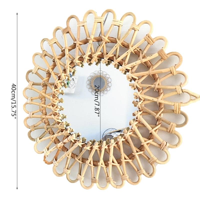 Rattan Round Hanging Mirror