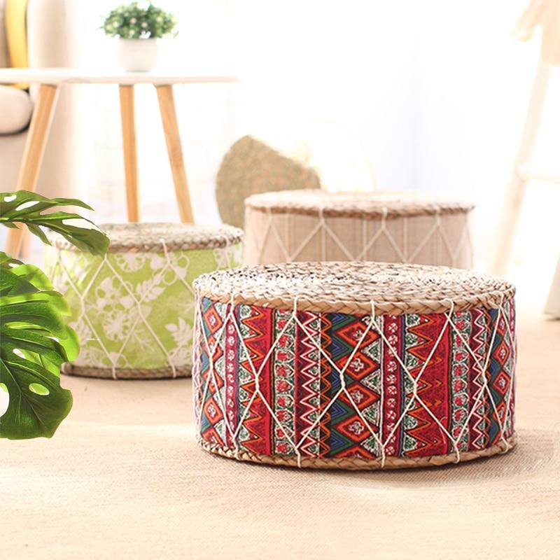 Round Straw Handmade Meditation Stool