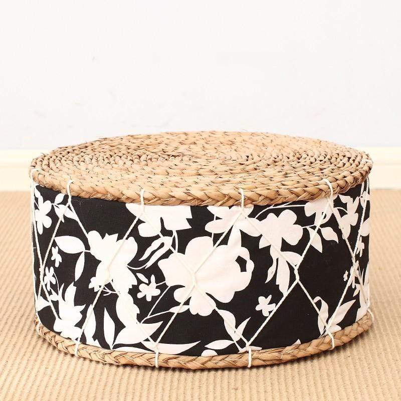Round Straw Handmade Meditation Stool