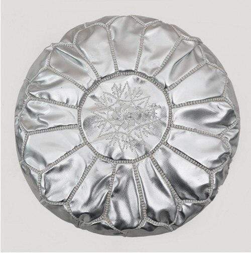 Handmade Genuine Leather Moroccan Pouf Unstuffed