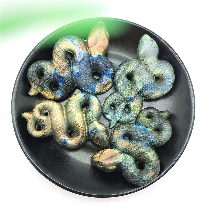 Labradorite Snake Carving