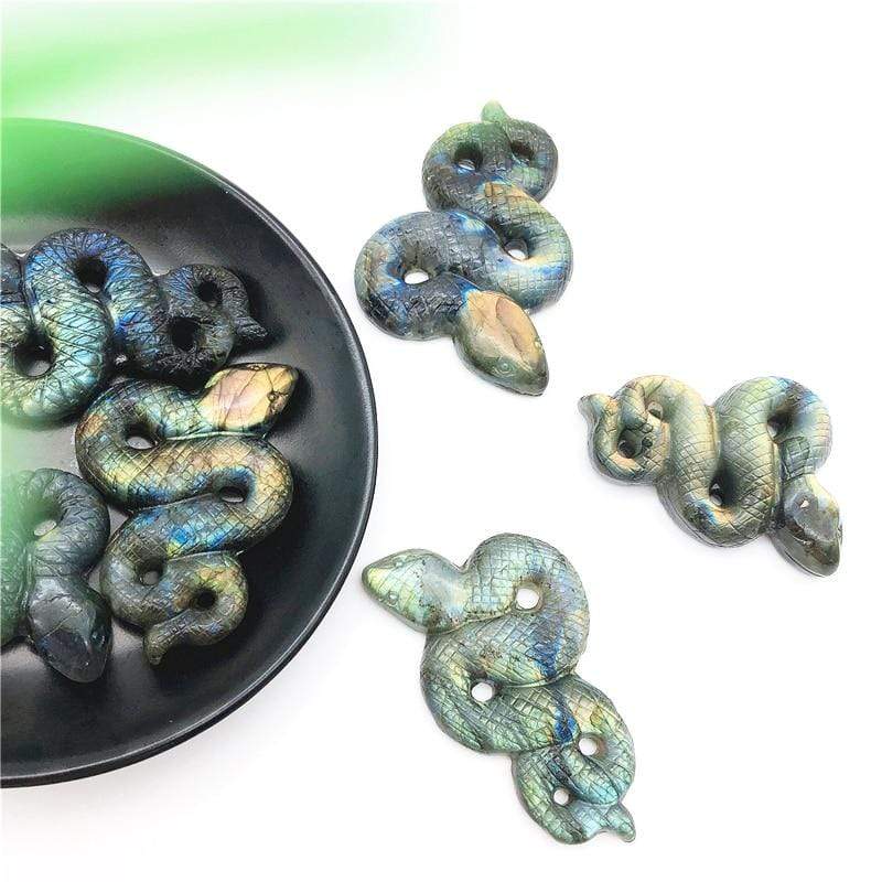 Labradorite Snake Carving