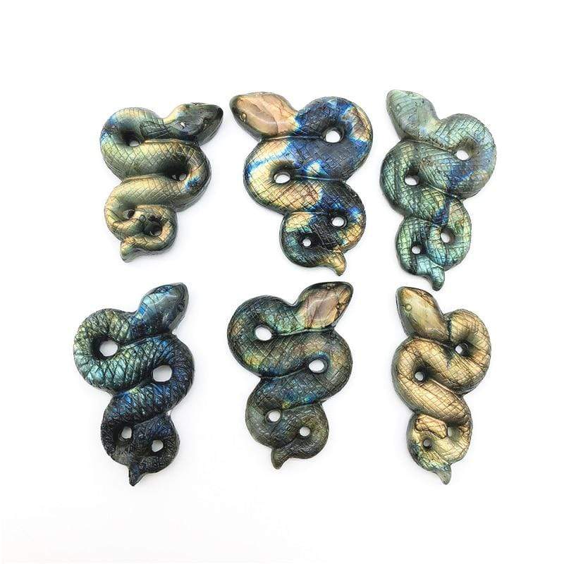 Labradorite Snake Carving