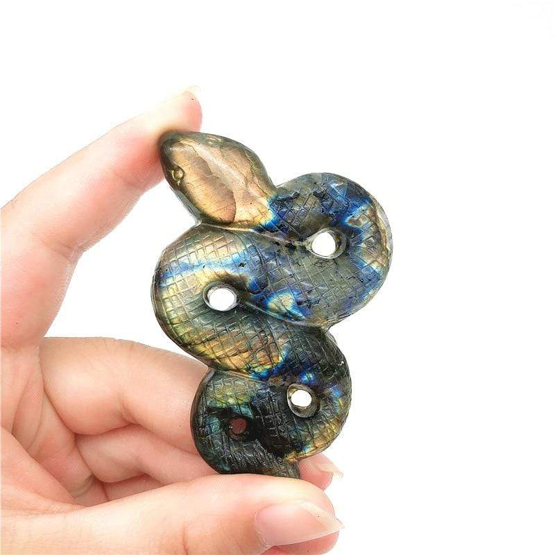 Labradorite Snake Carving