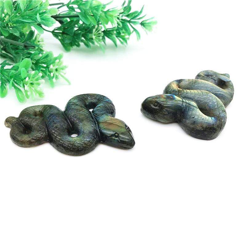 Labradorite Snake Carving