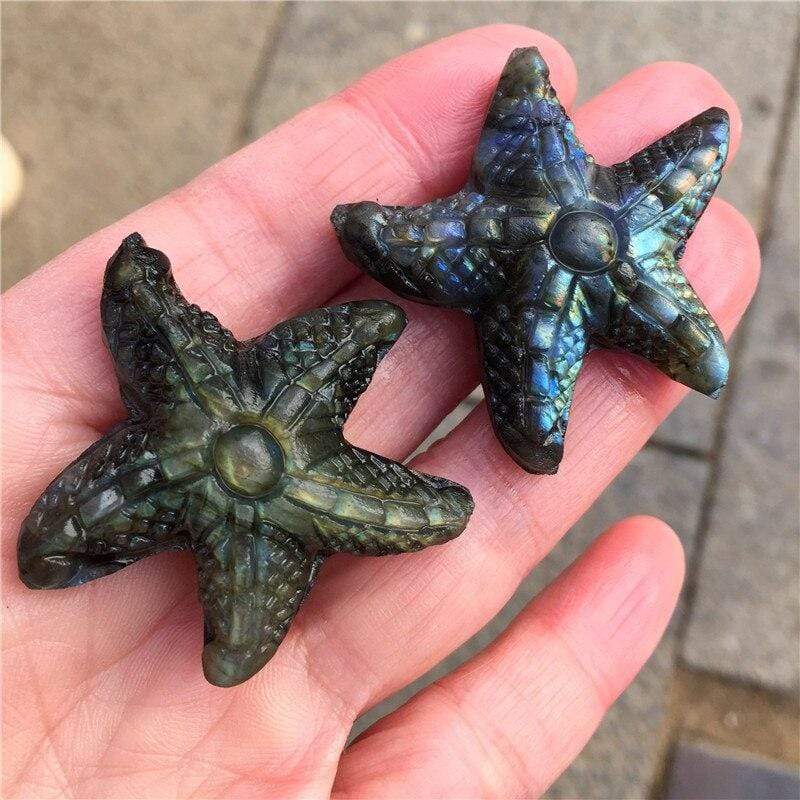 Labradorite Starfish Carving