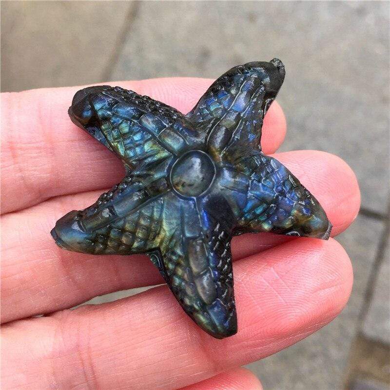 Labradorite Starfish Carving