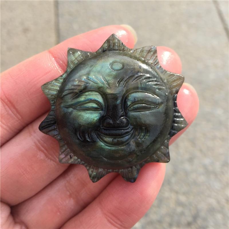 Labradorite Sun Face Carving