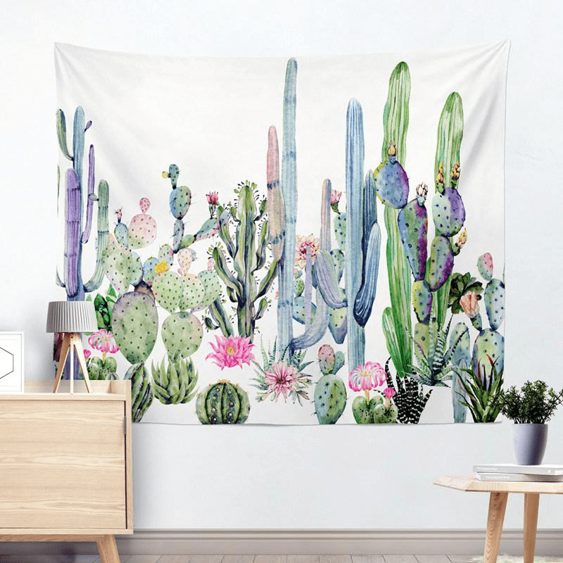 Watercolor Cactus Tapestry