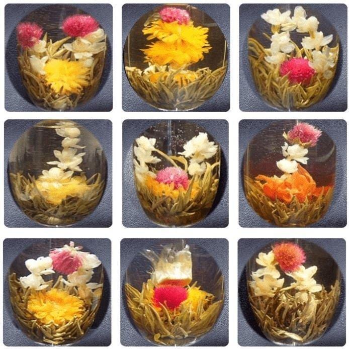 9 Oriental Blooming Teas + Teapot
