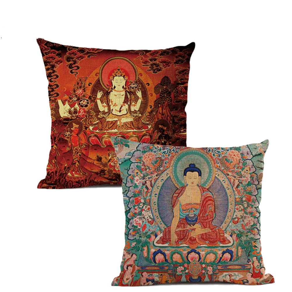 Thangka Tibetan Buddhist Painting Cushion Covers - Pillow Cover