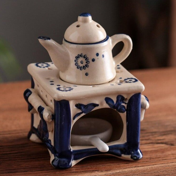 Vintage Inspired Ceramic Burner, Cute Teapot-Shape
