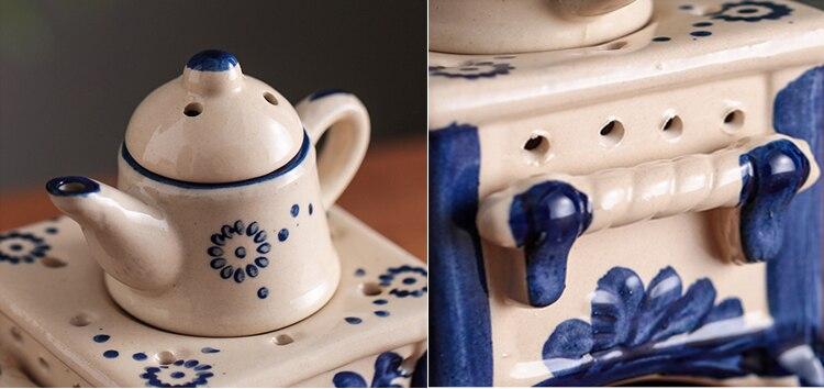 Vintage Inspired Ceramic Burner, Cute Teapot-Shape