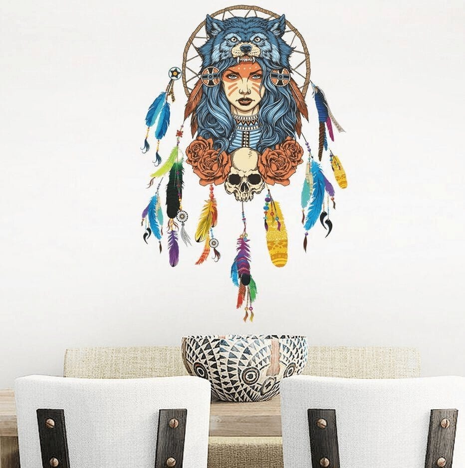 Alternative Wolf Girl Wall Sticker