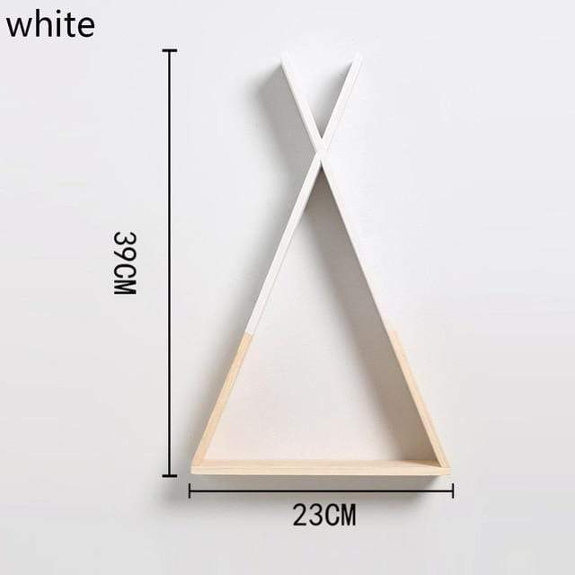 Color Dipped Wooden Triangle Wall Shelf