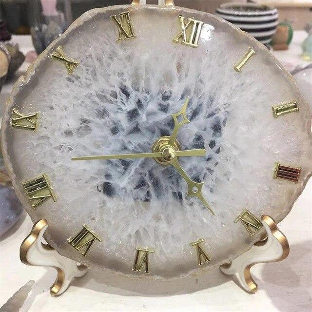 Natural Agate Table Clock
